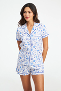 White/Blue Coffee Monkey 2 Piece PJ Set