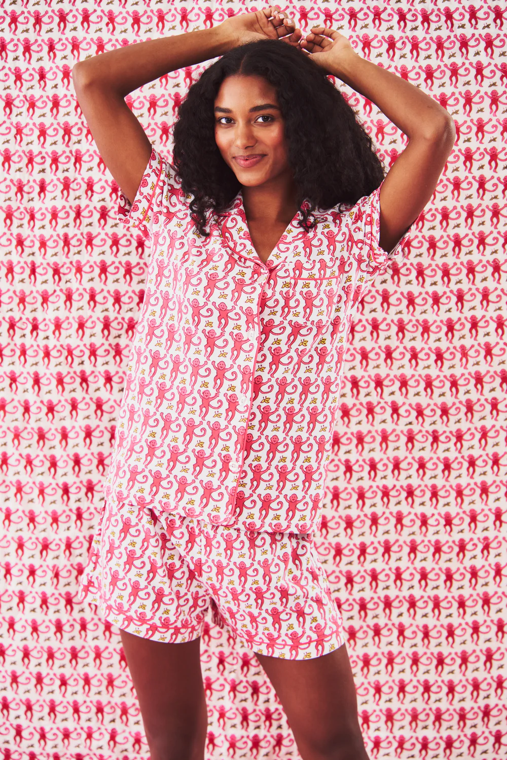 Pink Monkey 2 Piece PJ Set